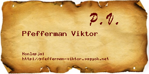 Pfefferman Viktor névjegykártya